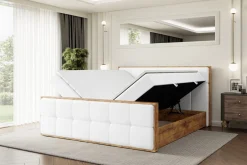 Łóżko kontynentalne z pojemnikiem i materacem H3 - LOLLI7-Z - 120x200 cm