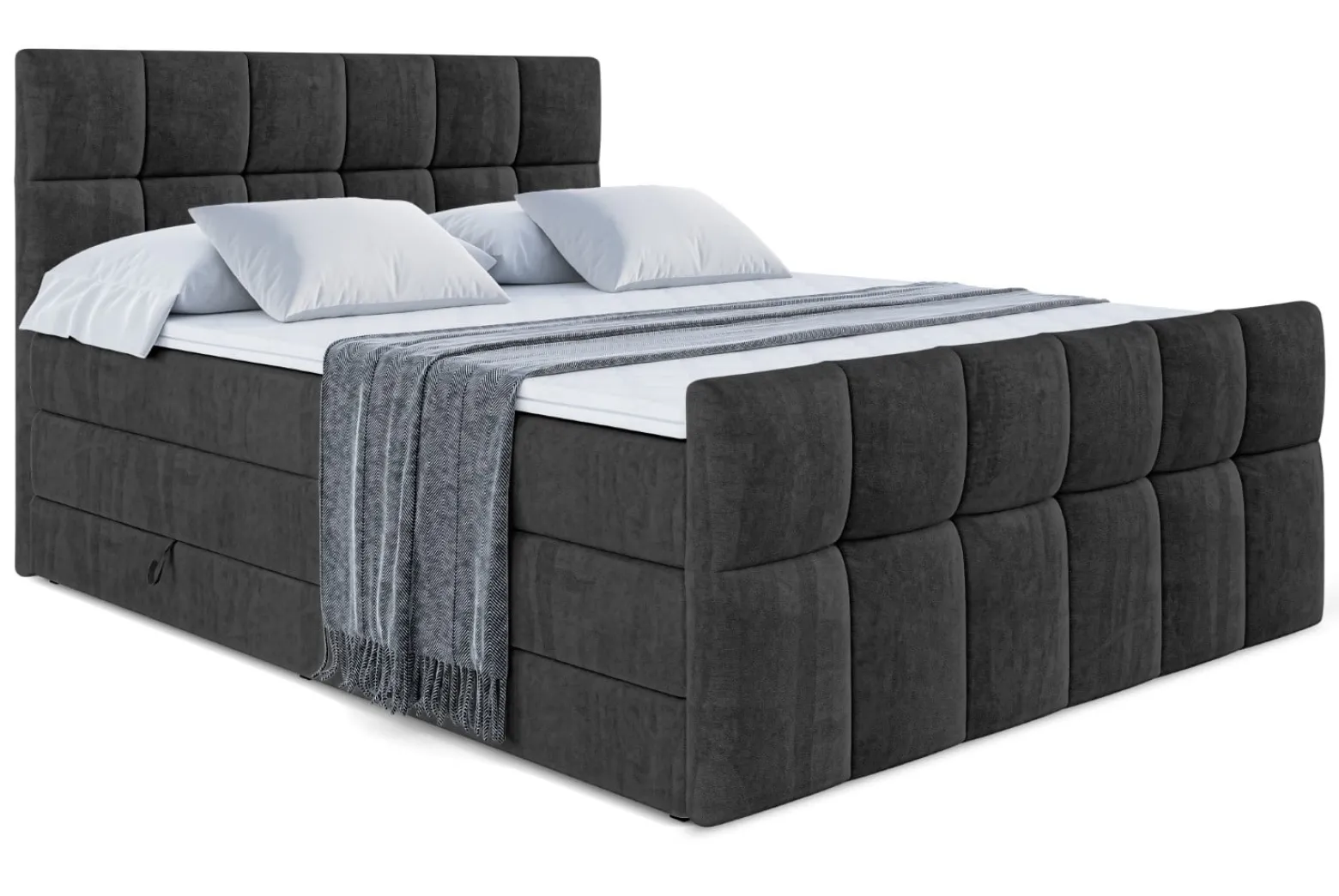 Łóżko kontynentalne z pojemnikiem RICAR-Z KING - 120x200