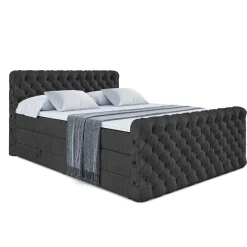 Łóżko kontynentalne z pojemnikiem i materacem H3|H4 BOXI8-Z KING 120x200cm
