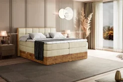 Łóżko kontynentalne z pojemnikiem i materacem H3|H4 LOLLI2 KING 120x200 cm