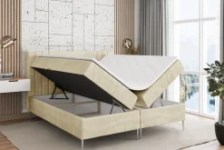 Łóżko kontynentalne z pojemnikiem, materacem i nóżkami IDRIKO-FS 120x200 cm