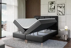Łóżko kontynentalne z pojemnikiem, materacem i nóżkami NOVA-FD 120x200 cm