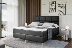 Łóżko kontynentalne z pojemnikiem, materacem i nóżkami NOVA-FD 120x200 cm