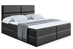 Łóżko kontynentalne z pojemnikiem i materacem H3 AURA - 200x200cm