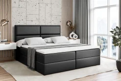 Łóżko kontynentalne z pojemnikiem i materacem H3 AURA - 200x200cm