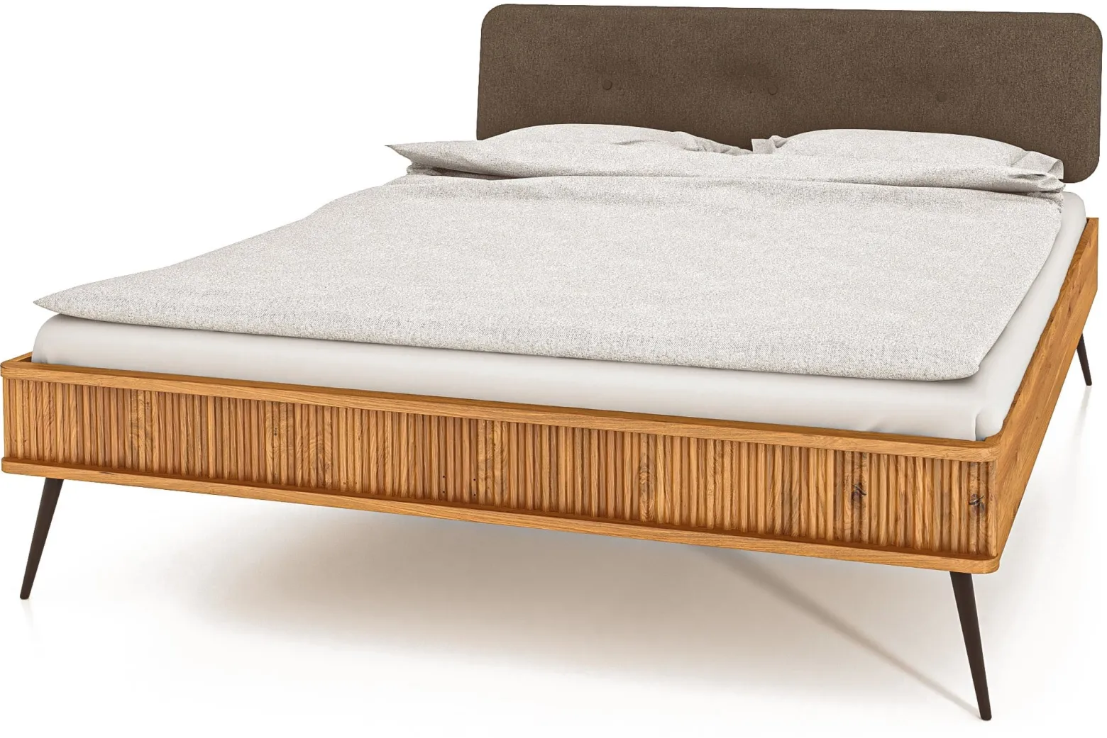 Łóżko KULA 80x190 z Tapicerowanym Zagłówkiem, Dąb Dziki