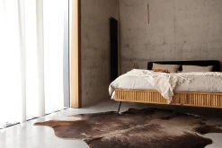 Łóżko KULA 80x190 z Tapicerowanym Zagłówkiem, Dąb Dziki