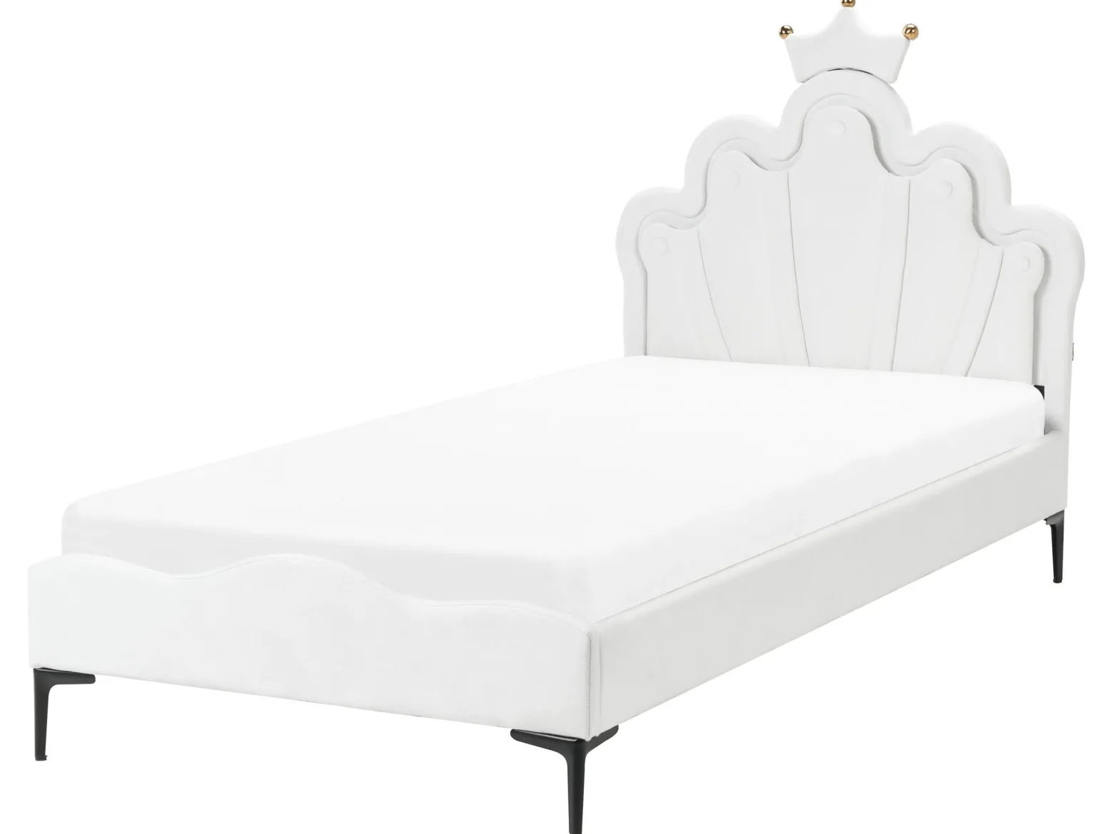 Łóżko LED welurowe 90 x 200 cm białe RUBIAN