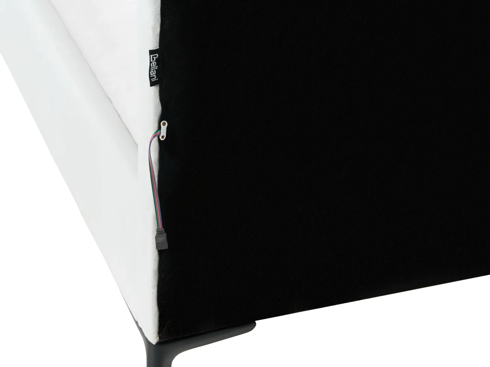 Łóżko LED welurowe 90 x 200 cm białe RUBIAN