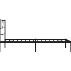 Łóżko Metalowe Czarne Rama Łóżka Ze Stelażem Do Pokoju Sypialni 90x190 cm
