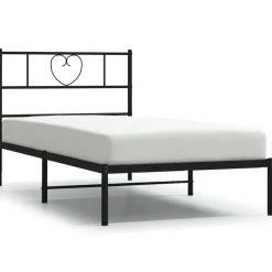 Łóżko Metalowe Czarne Rama Łóżka Ze Stelażem Do Pokoju Sypialni 90x190 cm