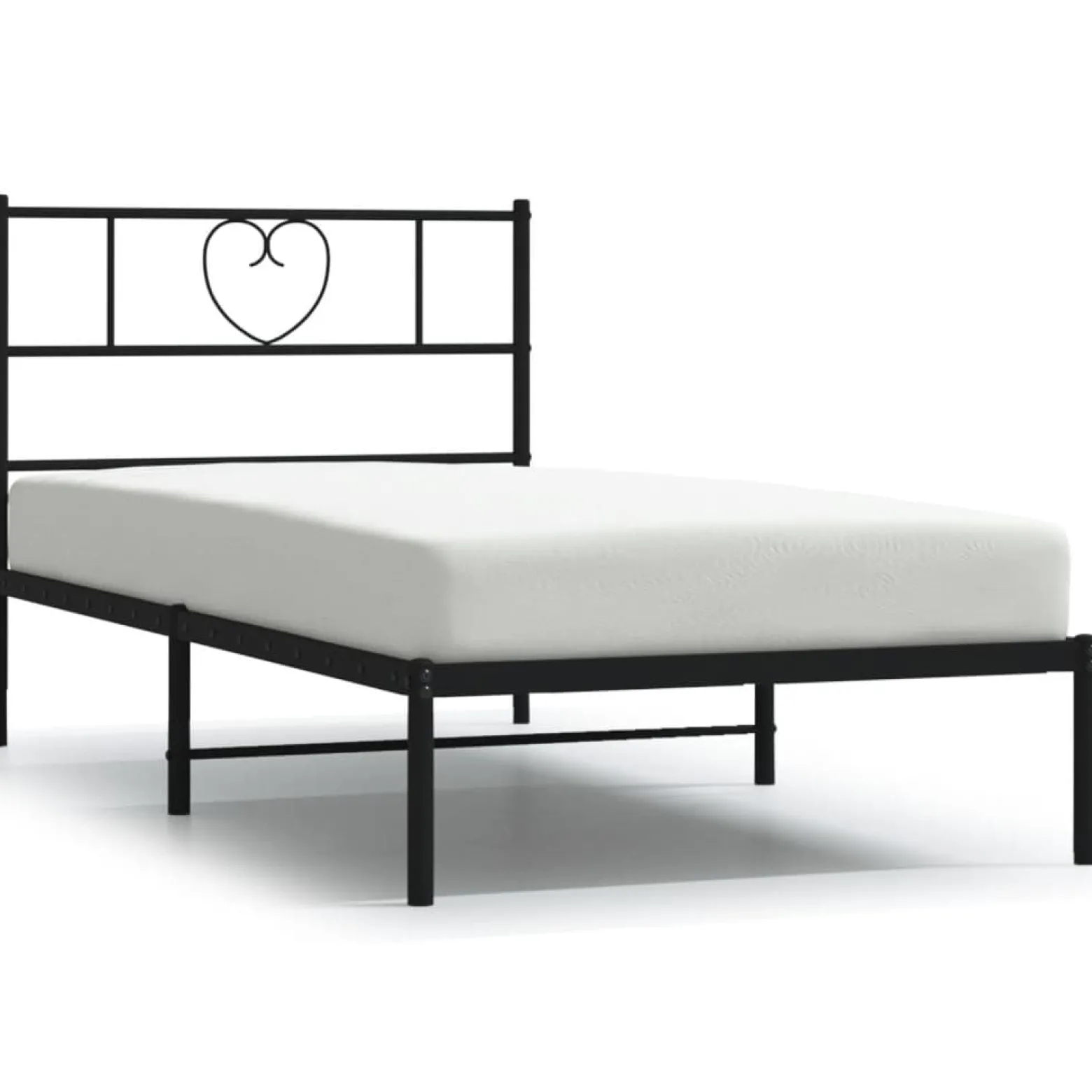 Łóżko Metalowe Czarne Rama Łóżka Ze Stelażem Do Pokoju Sypialni 90x190 cm