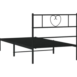 Łóżko Metalowe Czarne Rama Łóżka Ze Stelażem Do Pokoju Sypialni 90x190 cm