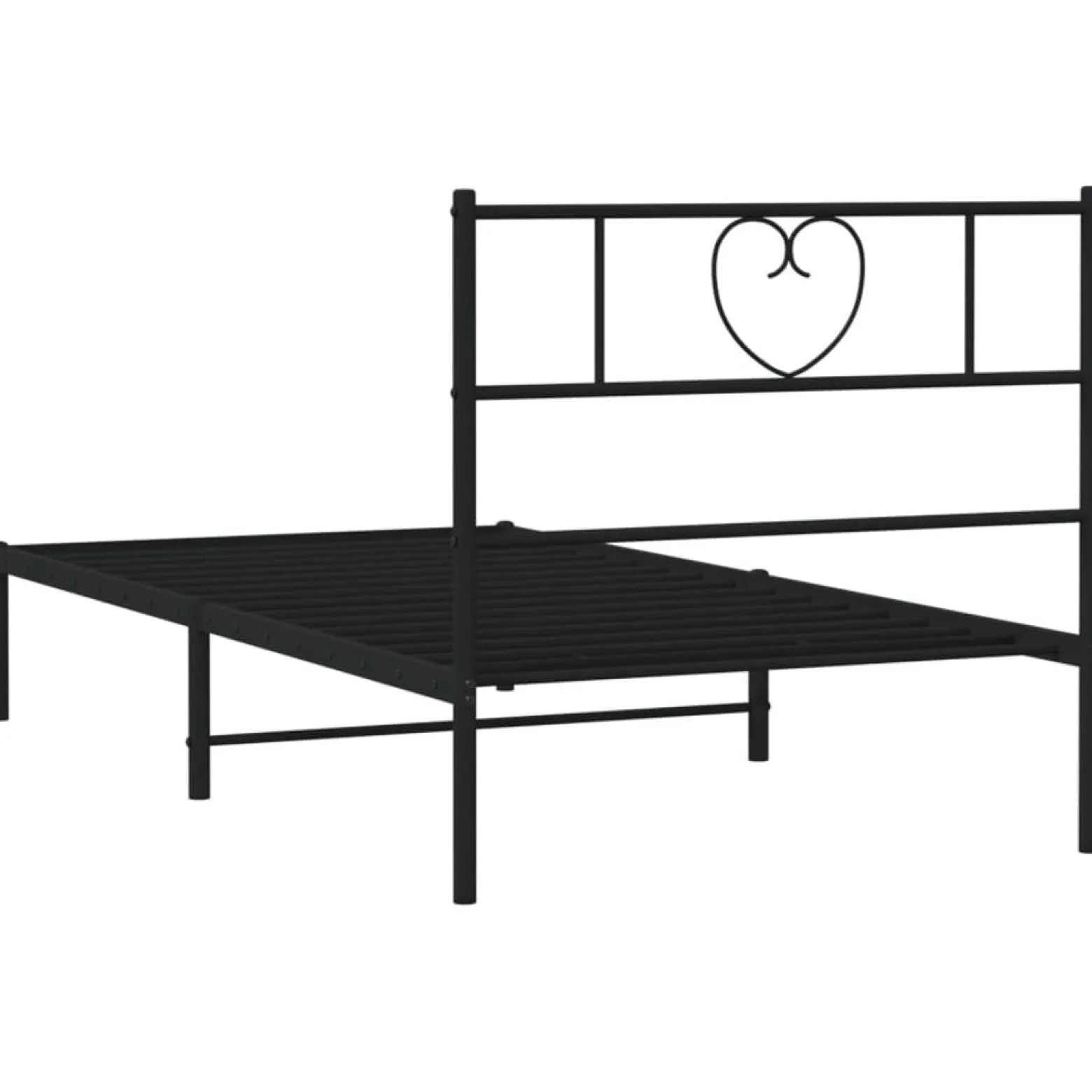Łóżko Metalowe Czarne Rama Łóżka Ze Stelażem Do Pokoju Sypialni 90x190 cm