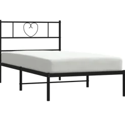 Łóżko Metalowe Czarne Rama Łóżka Ze Stelażem Do Pokoju Sypialni 90x190 cm