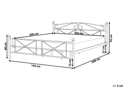 Łóżko metalowe rama stelaż 140x200 czarne