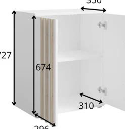 Komoda 60 cm dwudrzwiowa z lamelami TALLY biała