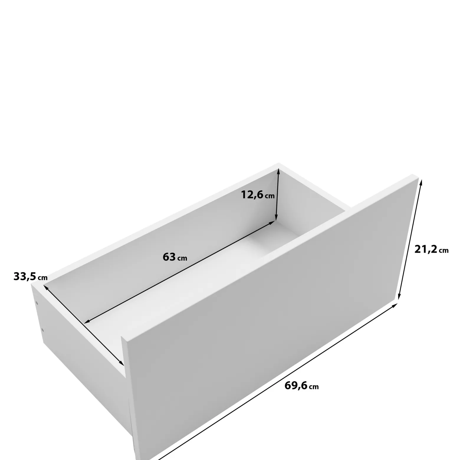 Komoda 150 cm z szufladami CAVIO biały połysk