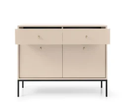 Komoda z szufladami czarny stelaż MOLLY 104 cm Beżowa