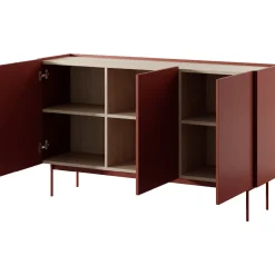 Komoda ANVIL 02 ceramic red / dąb linea