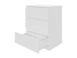 Komoda Biała 60 cm z 3 Szufladami - do Każdego Pomieszczenia