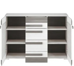 Komoda BIANKA 2D4S 138 sosna śnieżna/szara