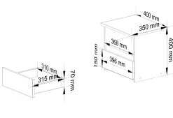 KOMODA CL1 PK DĄB SONOMA / BIAŁA