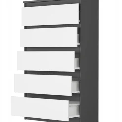 Komoda 70cm 5 szuflad szafka FRAMIRE R-5 antracyt mix