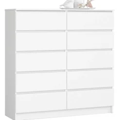 Komoda do salonu, STILO, 10 szuflad, 120x40x121 cm, biel, mat | TYLETEGOTU