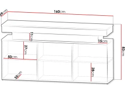 Komoda Glossa Bis 3D z oświetleniem LED