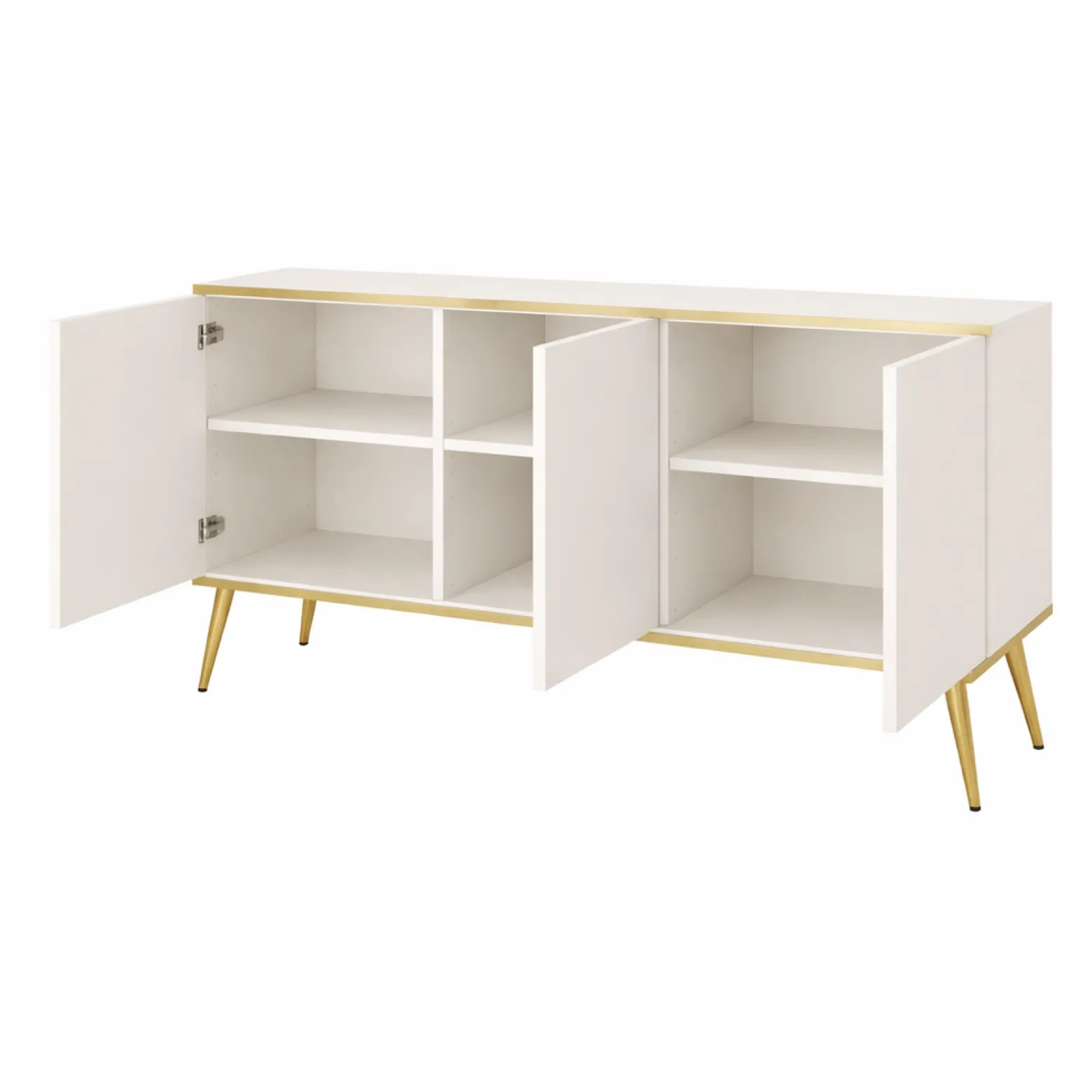 Komoda GOLD biała + złote dodatki