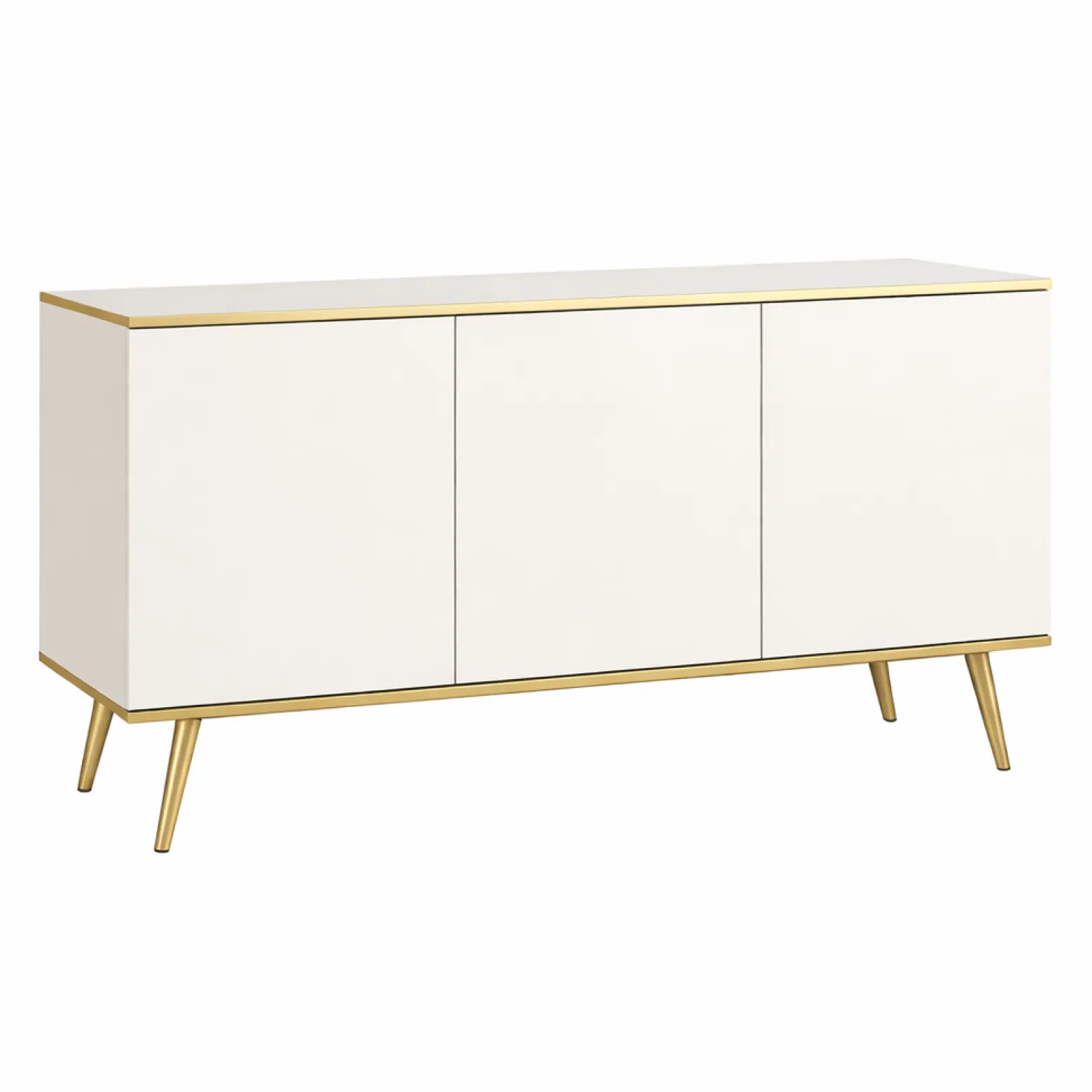 Komoda GOLD biała + złote dodatki