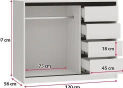 Komoda LOFT dwudrzwiowa 120 cm dąb artisan