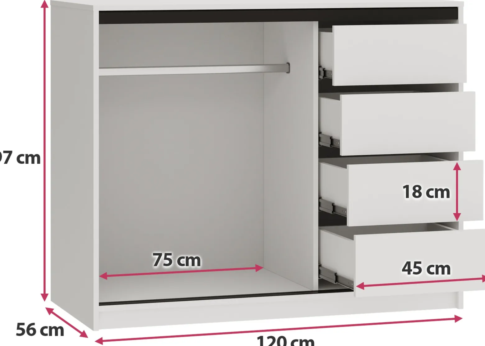 Komoda LOFT dwudrzwiowa 120 cm dąb artisan