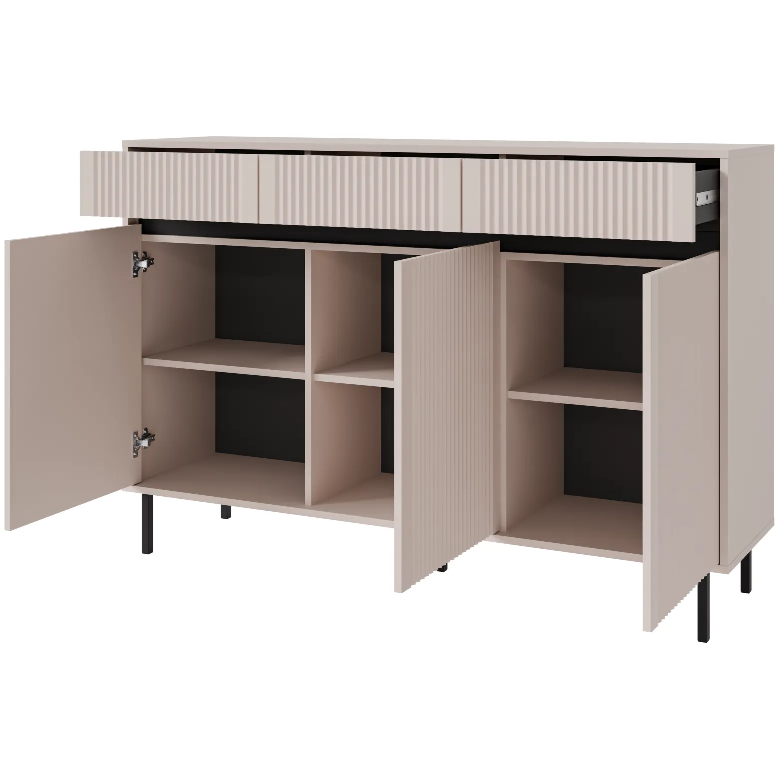 Komoda Mito Do Salonu Na Nóżkach Z 3 Szufladami Premium Kaszmir 149cm