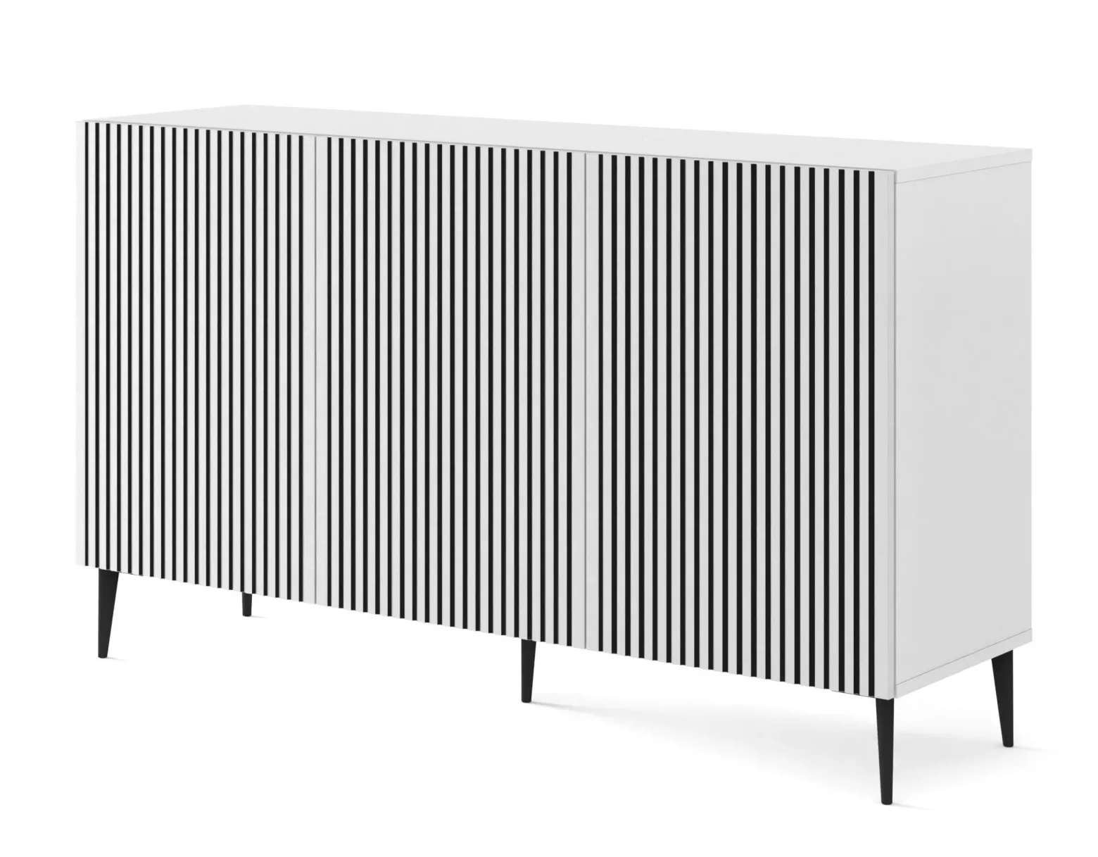 Komoda Ravenna F 150 cm 3D biały / czarny