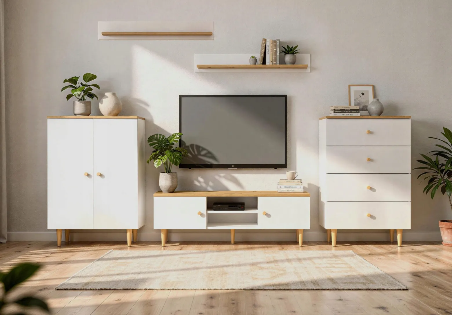 Komoda szafka RANGE COM 70 4S artisan-biały szuflady regał ubrania zabawki