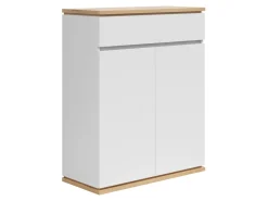 Komoda Yamael 85 cm z 2 drzwiami i szufladą dąb artisan/biały