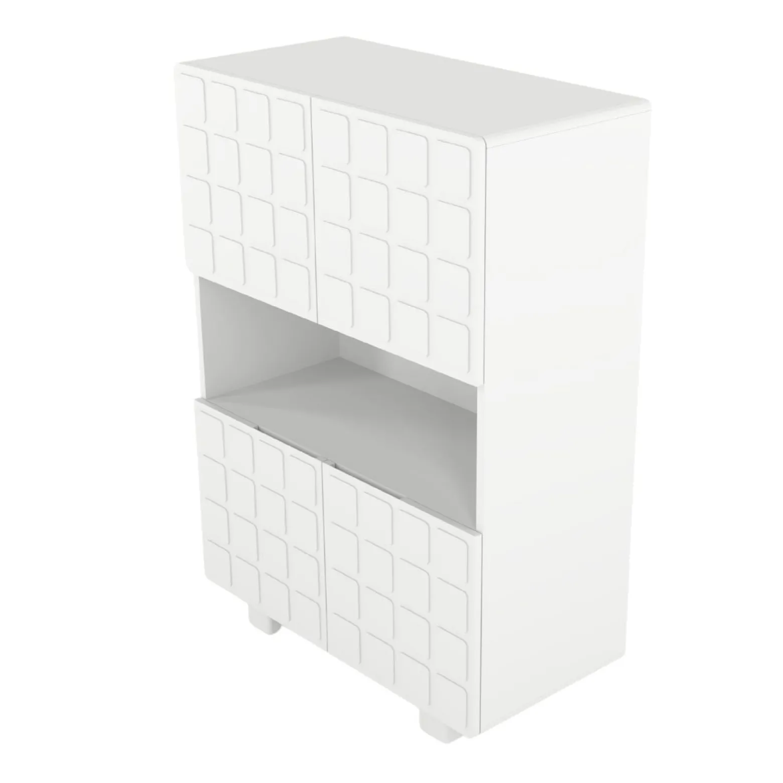 Komoda z frontami 3D Skandica CUBO HIGH / biały / 85cm