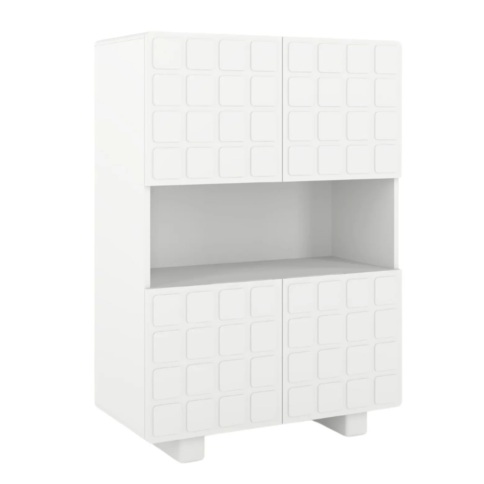 Komoda z frontami 3D Skandica CUBO HIGH / biały / 85cm
