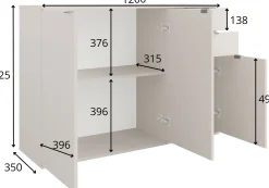 Komoda z szufladami 120 cm do salonu TENZO