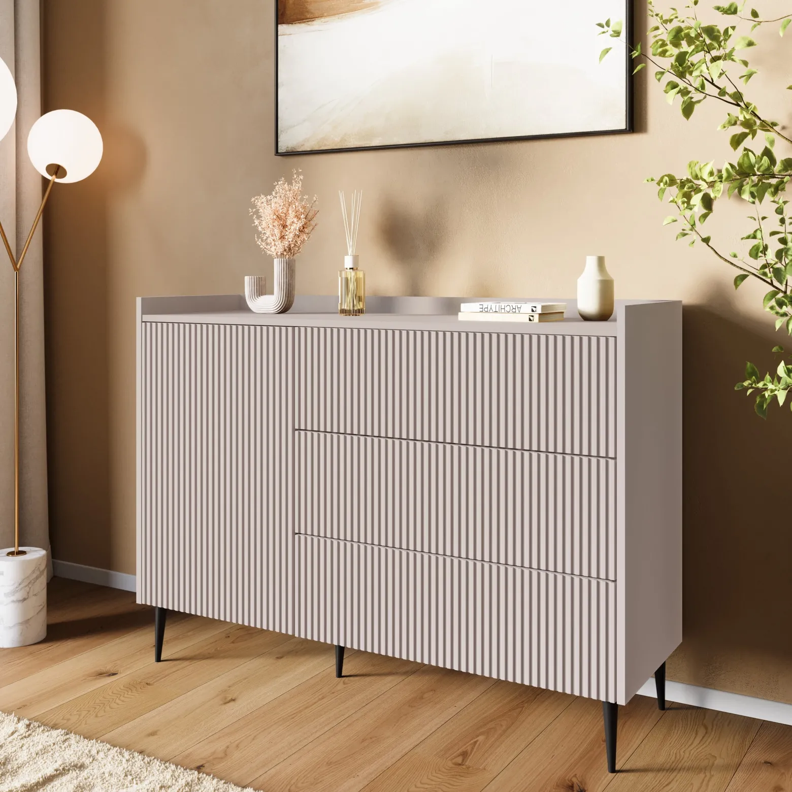 Komoda z szufladami do salonu 126 cm ASPERO