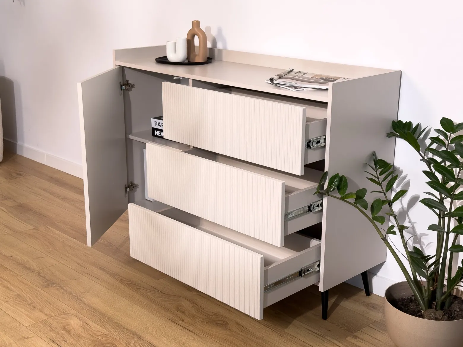 Komoda z szufladami do salonu 126 cm ASPERO