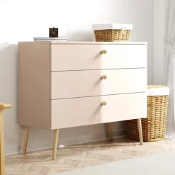 Komoda z szufladami uchwyt sznurkowy IKON 100 Beż Macchiato