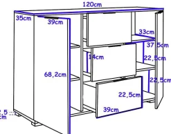 Komoda Abs 120 K3 Kaszmir