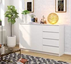 Komoda AKORD K013 Biała 160 cm Biały mat 160x40x99 cm