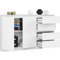 Komoda AKORD K013 Biała 160 cm Biały mat 160x40x99 cm