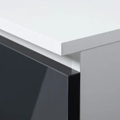 Komoda AKORD K140 Biała 138 cm Grafit Połysk 138x40x99 cm