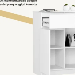 Komoda AKORD K80 Biała 80 cm z szufladą 80x40x99 cm
