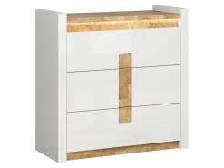 Komoda Alameda 97 cm z 3 szufladami dąb westminster/biały połysk